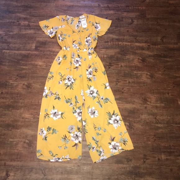 Sienna Sky Other - Yellow Flower-Printed Jumpsuit